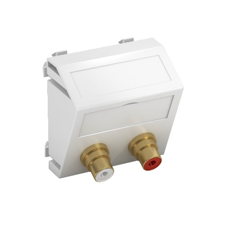 Obo-bettermann MTS-2R L RW1 OBO BETTERMANN Multimedia support audio cinch 2xsocket with sold. connection, 45x45mm, ..