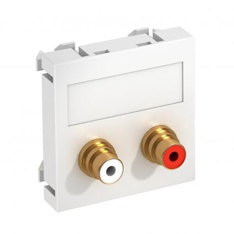 Obo-bettermann MTG-2R F RW1 OBO BETTERMANN Multimedia support audio cinch 2x coupling, socket-socket, 45x45mm, Pure..