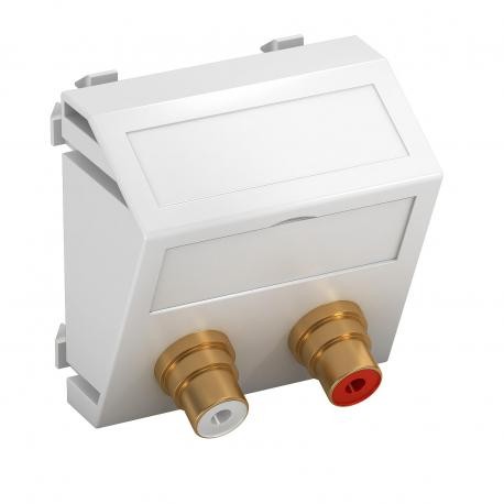 OBO BETTERMANN MTS-2R F RW1 MTS-2R F RW1 6105078 OBO BETTERMANN Multimedia support audio cinch 2x coupling, socket-socket, 45x45mm, Pure..