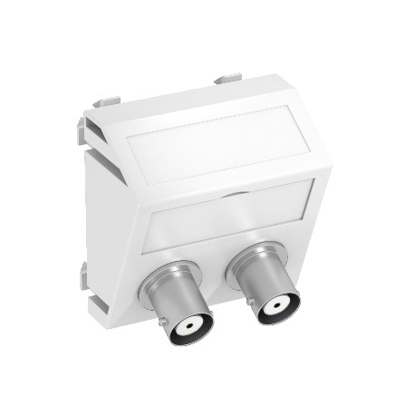 Obo-bettermann MTS-2BC F RW1 OBO BETTERMANN Multimedia support, audio BNC 2x coupling, socket-socket, 45x45mm, Pure..