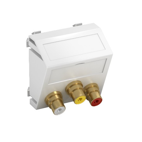 OBO BETTERMANN MTS-12R L RW1 MTS-12R L RW1 6105174 OBO BETTERMANN Multimedia support audio/video 3xsocket with sold. connection, 45x45mm,..