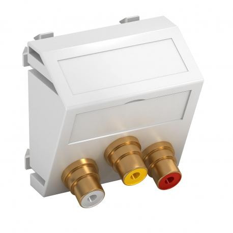 OBO BETTERMANN MTS-12R F RW1 MTS-12R F RW1 6105198 OBO BETTERMANN Multimedia support audio/video 3x coupling, socket-socket, 45x45mm, Pur..
