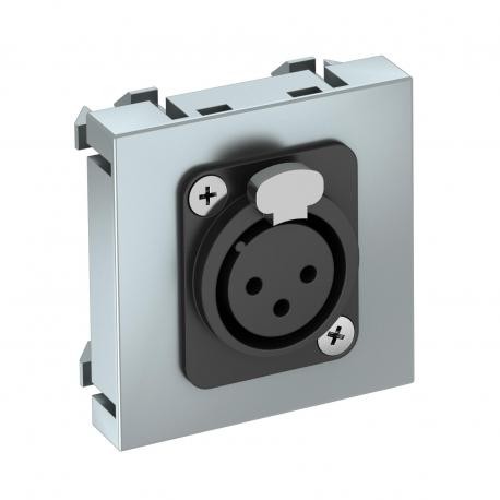 Obo-bettermann MTG-X3F L AL1 OBO BETTERMANN Multimedia support, XLR, 3-pin socket w. soldered connection, 45x45mm, ..