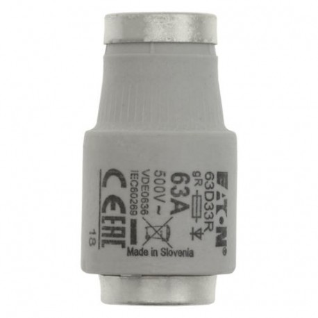 Eaton-moeller FUSE-D2 63A F GR 500VAC E33 EATON ELECTRIC cartridge fuse, BT, 63 A, AC 500 V, D3, aR, IEC, ultra rap..