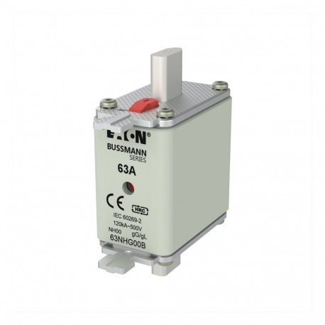 EATON - MOELLER NH FUSE 63A 500V GG SIZE NH FUSE 63A 500V GG SIZE 63NHG00B EATON ELECTRIC Fuse-link, DIII, 63A, 500 V, DZ