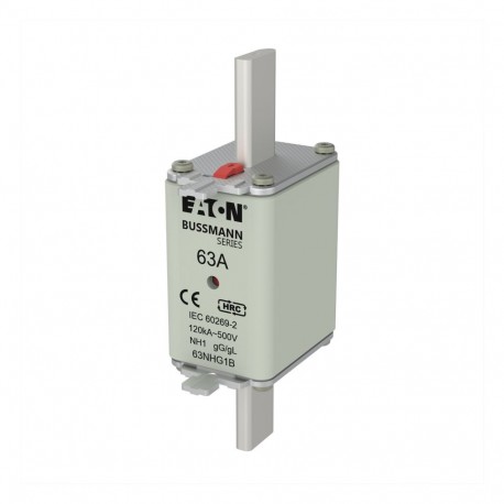 EATON - MOELLER NH FUSE 63AMP 500V gG SIZE 1 NH FUSE 63AMP 500V gG SIZE 1 63NHG1B EATON ELECTRIC NH FUSE 63AMP 500V gG SIZE 1