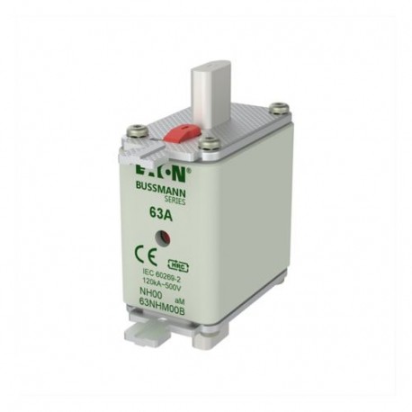 EATON - MOELLER FUSE NH SIZE 00 AM 63A 500V FUSE NH SIZE 00 AM 63A 500V 63NHM00B EATON ELECTRIC cartridge fuse, BT, 63 A, AC 500 V, NH00, aM, IEC, indic..