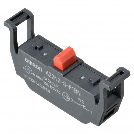 Omron A22NZ-S-P1BN Accessory Pulsatería A22NZ Block Contacts SPST-NC (orange) Push-in+ A22EN