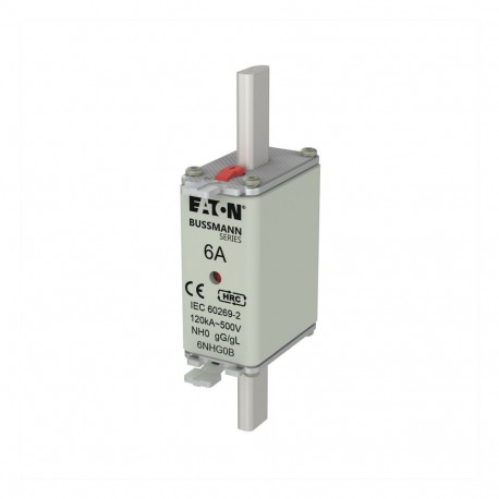 EATON - MOELLER NH FUSE 6A 500V GG/GL SIZE 0 NH FUSE 6A 500V GG/GL SIZE 0 6NHG0B EATON ELECTRIC Fuse-link, DII, 6A, 500 V, DZ