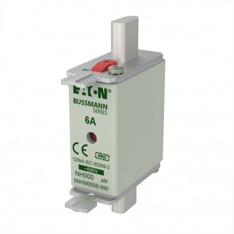 EATON - MOELLER NH FUSE 6AMP 690V aM SIZE 000 NH FUSE 6AMP 690V aM SIZE 000 6NHM000B-690 EATON ELECTRIC Fuse-link, high speed, 125 A, AC 690 V, size 000, ..