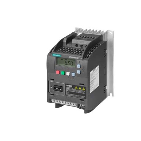 Siemens 6SL3210-5BE17-5CV0 SINAMICS V20 380-480 V 3 AC -15/+10% 47-63Hz rated power 0.75 kW with 150% overlo..
