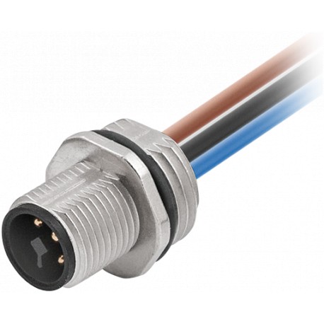 Murrelektronik 7000-P7281-9410020 M12 Power T-coded male receptacle front mount PVC 4x1.5 0,2m