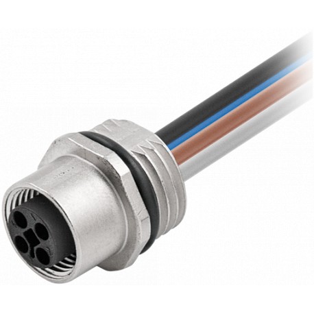 Murrelektronik 7000-P7291-9410020 M12 Power T-coded female receptacle front mount PVC 4x1.5 0,2m