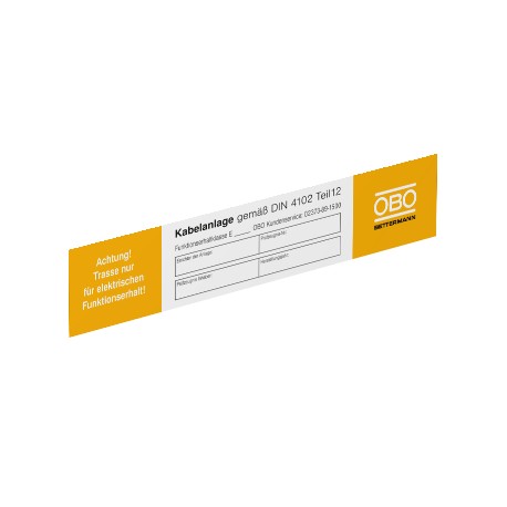 OBO BETTERMANN KS-E EN KS-E EN 7205432 OBO BETTERMANN Identification plate for function maintenance, Polyvinylchloride, PVC
