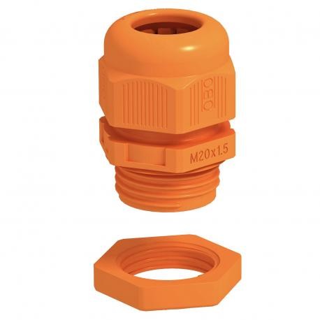 OBO BETTERMANN V-TEC VM20+ OR V-TEC VM20+ OR 7205660 OBO BETTERMANN Cable gland with locknut, M20, Pastel orange, 2003, Polyamide, fibregl..