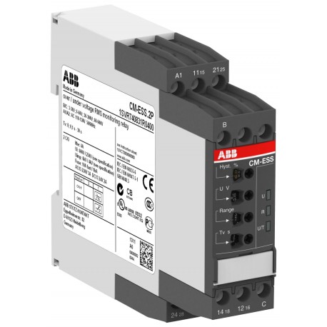 Abb 1SVR730831R0400 CM-ESS.2S Voltage monitoring relay 2c/o, B-C 3-600VRMS, 110-130VAC