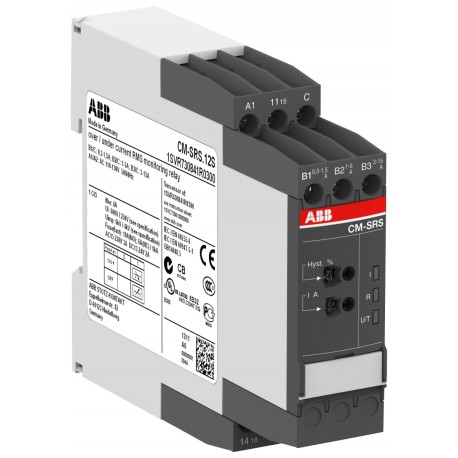 Abb 1SVR730841R1200 CM-SRS.11S Current monitoring relay 1c/o, B-C 3mA-1A RMS, 220-240VAC