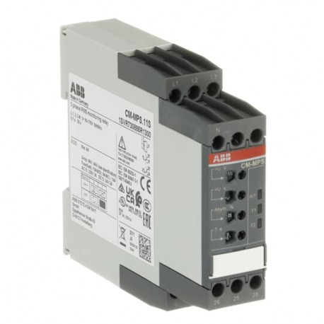 Abb 1SVR730885R3300 CM-MPS.21S Three-phase monitoring relay 2c/o, 0,0.1-30s, L1-L2-L3-N 3x180-280VAC