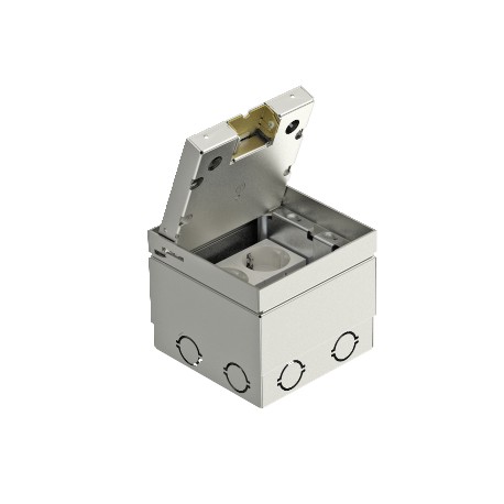 Obo-bettermann UDHOME2 V V GE 2V 15 VO 7368399 OBO BETTERMANN Service outlet, complete with double socket, 125x125x110, Brushed and lam..