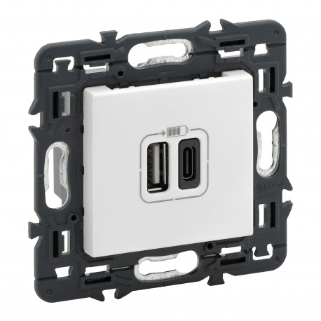 Legrand 741232 VN-BASE 2XUSB TIPA+C 2.4 A WHITE