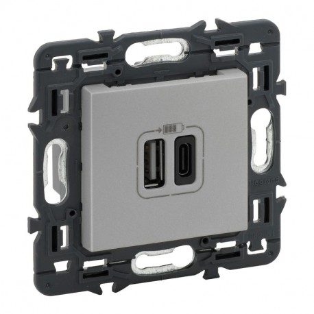 Legrand 741332 VN-BASE 2XUSB TIPA+C 2.4-ALUM