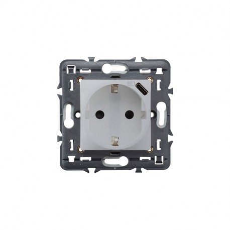 Legrand 741334 VN-2P+T+USB TYPE-C ALUM