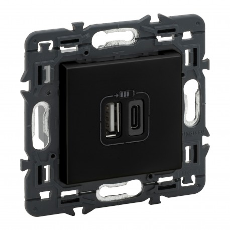 LEGRAND 741432 741432 LEGRAND VN-BASE 2XUSB TIPA+C 2.4 A DARK