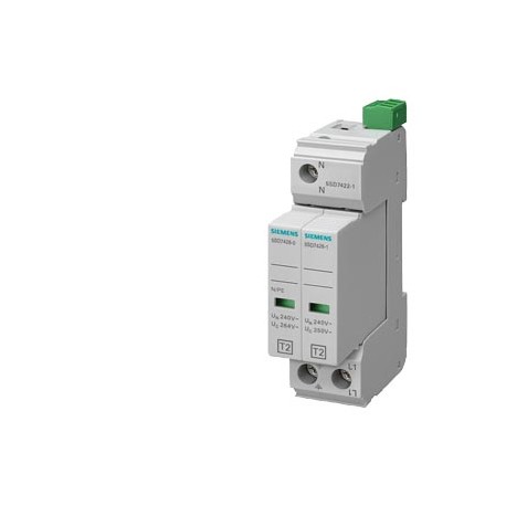 SIEMENS 5SD7422-1 5SD7422-1 SIEMENS surge arrester type, 2, requirement class C, Uc 350 V, protective modules, plug-in, 2-pole..