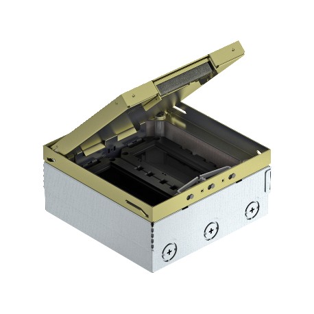 Obo-bettermann UDHOME4 2M MT U OBO BETTERMANN UDHOME4 floor box, with MT3 module support, freely equippable, brass