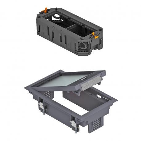 Obo-bettermann GES2 KU 7011 OBO BETTERMANN Set portamec., Mount canal, gray iron, 7011, Polyamide, PA