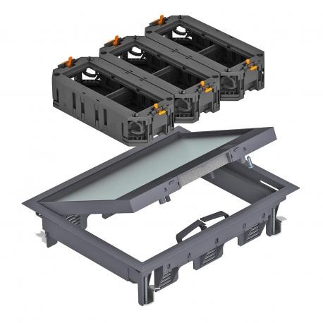 OBO BETTERMANN GES6-2 KU 7011 GES6-2 KU 7011 7429588 OBO BETTERMANN Set portamec., For universal mounting, gray iron, 7011, Polyamide, PA
