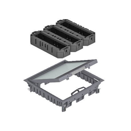 OBO BETTERMANN GES9-3 KU 7011 GES9-2 KU 7011 7429592 OBO BETTERMANN Set portamec., For universal mounting, gray iron, 7011, Polyamide, PA