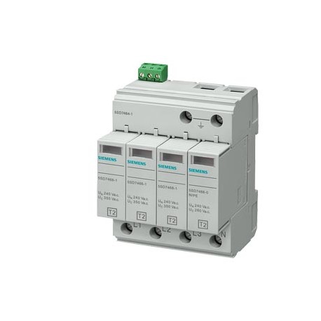 SIEMENS 5SD7464-1 5SD7464-1 SIEMENS surge arrester type, 2, requirement class C, Uc 350 V, protective modules, plug-in, 4-pole..