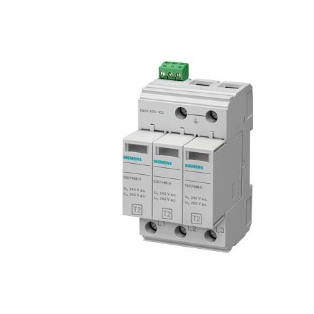SIEMENS 5SD7473-1 5SD7473-1 SIEMENS surge arrester type, 2, Uc 600 V AC, protective modules, plug-in, 3-pole, 3+0 circuit for ..