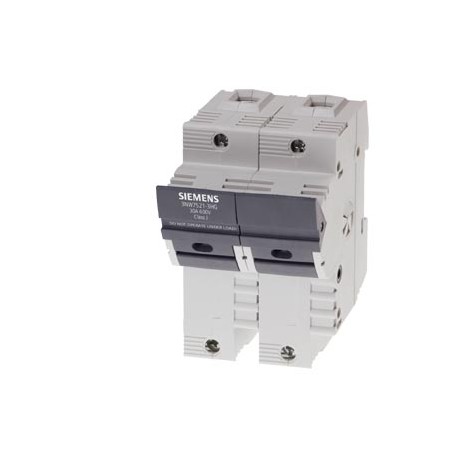Siemens 3NW7521-3HG SENTRON, fuse holder, Class J, 2-pole, In: 30 A, Un AC: 600 V, for mounting on DIN rail,..