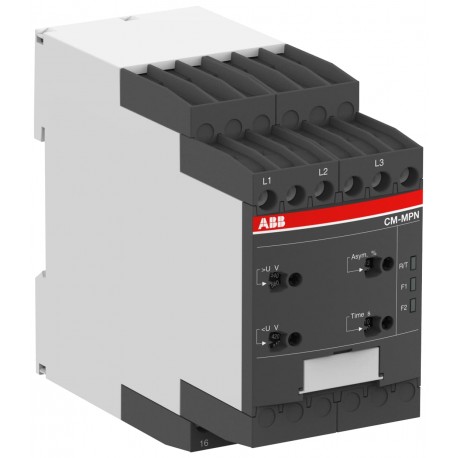 Abb 1SVR760489R8300 CM-MPN.72P Three-phase monitoring relay 2c/o, 0,0.1-30s, L1-L2-L3 3x530-820VAC