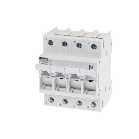 Siemens 5SG7661-0KK16 MINIZED, fuse switch disconnector, D01, 4-pole, 3P+N, In: 16 A, Un AC: 400 V
