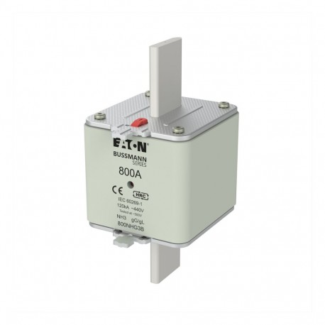 EATON - MOELLER NH FUSE 800A 440V GG/GL SIZE 3 NH FUSE 800A 440V GG/GL SIZE 3 800NHG3B EATON ELECTRIC Fuse-link, LV, 425 A, AC 500 V, NH3, gL/gG, IEC, dual..