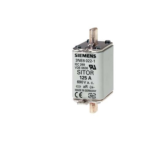SIEMENS 3NE8021-1 3NE8021-1 SIEMENS SITOR fuse link, with blade contacts, NH00, In: 100 A, aR, Un AC: 690 V, Un DC: 440 V, fro..
