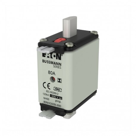 EATON - MOELLER NH FUSE 80A 690V gG SIZE 00 NH FUSE 80A 690V gG SIZE 00 80NHG00BI-690 EATON ELECTRIC Fuse-link, LV, 80 A, AC 690 V, NH00, gL/gG, IEC, du..