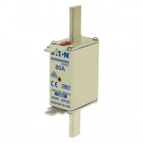 EATON - MOELLER NH FUSES 80A 400V GG SIZE 01 NH FUSES 80A 400V GG SIZE 01 80NHG01B-400 BUSSMANN 80A 400V GG 01 80NHG01B-400 EATON ELECTRIC cartridge fuse..