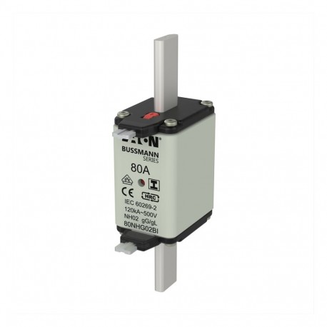 EATON - MOELLER NH FUSE 80A 500V GL/GG SIZE 02 NH FUSE 80A 500V GL/GG SIZE 02 80NHG02BI EATON ELECTRIC Fuse-link, LV, 80 A, AC 500 V, NH02, gL/gG, IEC, dua..