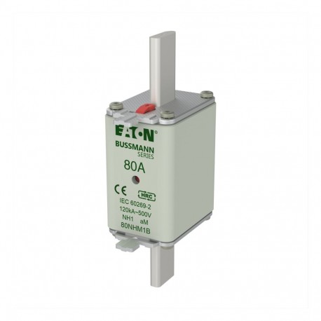 EATON - MOELLER NH FUSE SIZE 1 AM 80A 500V NH FUSE SIZE 1 AM 80A 500V 80NHM1B EATON ELECTRIC Fuse-link, LV, 100 A, AC 500 V, NH00, aM, IEC, dual indica..