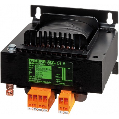 Murrelektronik 86060 MET 1-PHASE CONTROL AND ISOLATION TRANSFORMER P: 1500VA IN: 230VAC+/- 5% OUT: 230VAC