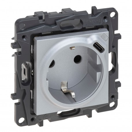Legrand 864327 NS-BASE 2P+T+USB TYPE-C ALUM