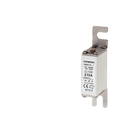 SIEMENS 3NE8702-1 3NE8702-1 SIEMENS SITOR fuse link, with Bolt-on links, NH000, In: 40 A, gR, Un AC: 690 V, Un DC: 440 V, fron..