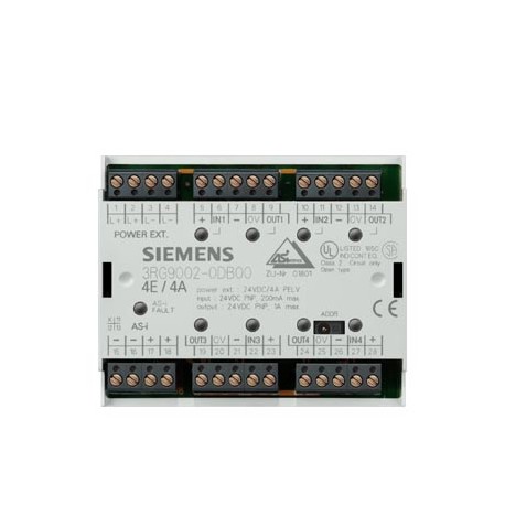 Siemens 3RG9004-0DC00 AS-Interface module F90, digital 4 DI/4 DQ, IP20 4 x inputs for 3-wire sensor External..