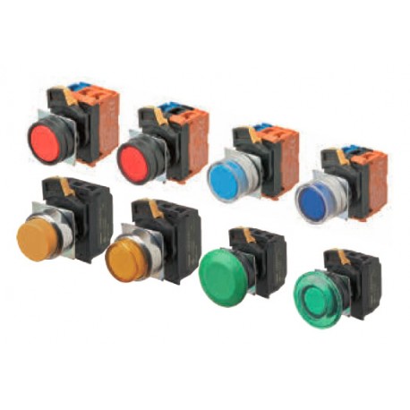 Omron A22NN-BMM-NRA-G002-NN A22NNBMMNRAG002NN OMRON Pushbutton A22NN Ø22, bezel plastic, MUSHROOM, MOMEN..