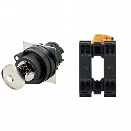 OMRON A22NK-2BM-01AA-P102 A22NK-2BM-01AA-P102 A2255006M A22NK2BM01AAP102 OMRON Selector A22NK Ø22, key , 2 positions, plastic, manual,..