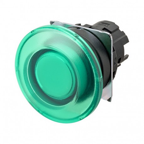 Omron A22NZ-BMM-TGA 666843 OMRON Pulsa.22mm, Plastic, SETA, MOMENTARY, Transp.VERDE, LIGHTING